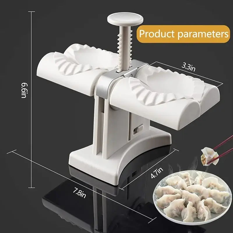 White plastic double head dumplings press and ravioli maker kitchen tool