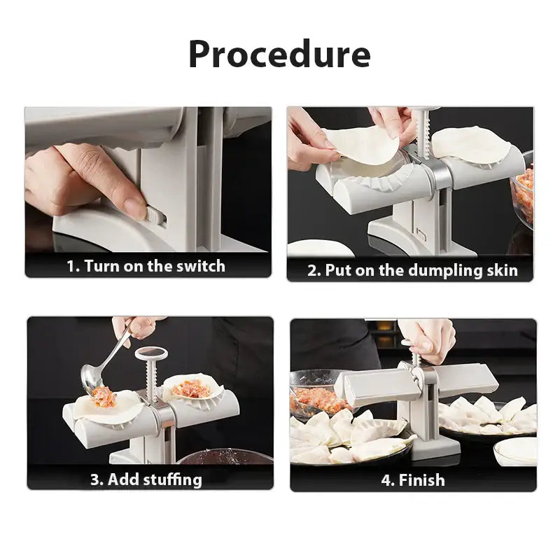 White plastic double head dumplings press and ravioli maker kitchen tool