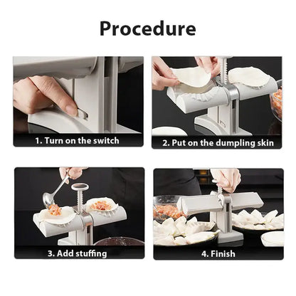 White plastic double head dumplings press and ravioli maker kitchen tool