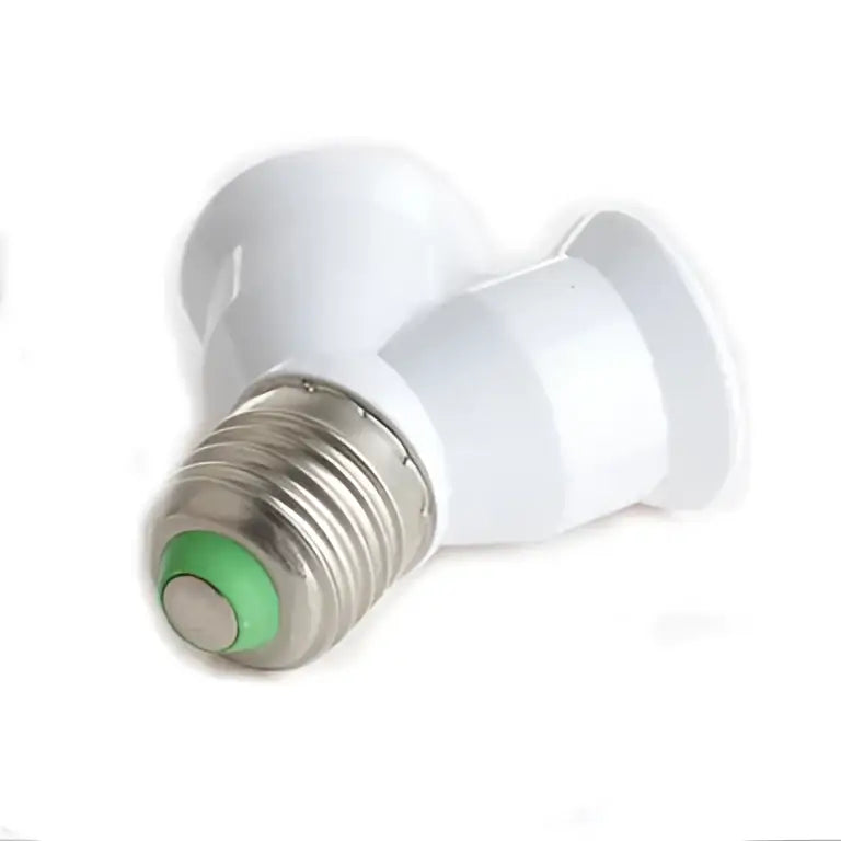 White plastic dual e27 bulb socket converter kitchen light splitter