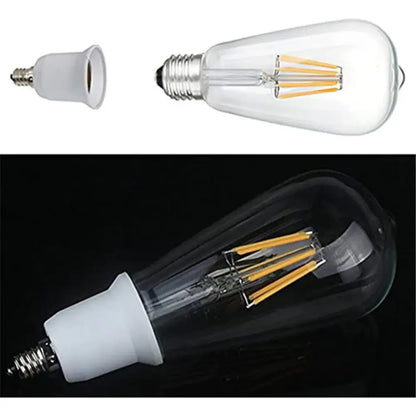 White plastic e14 to e26 e27 adapter converter 4pcs kitchen light