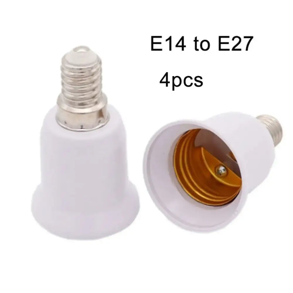 White plastic e14 to e26 e27 adapter converter 4pcs kitchen light