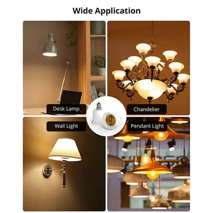 White plastic e14 to e26 e27 adapter converter 4pcs kitchen light