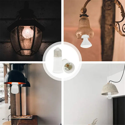 White plastic e27 socket extender lamp adapter kitchen light fitting