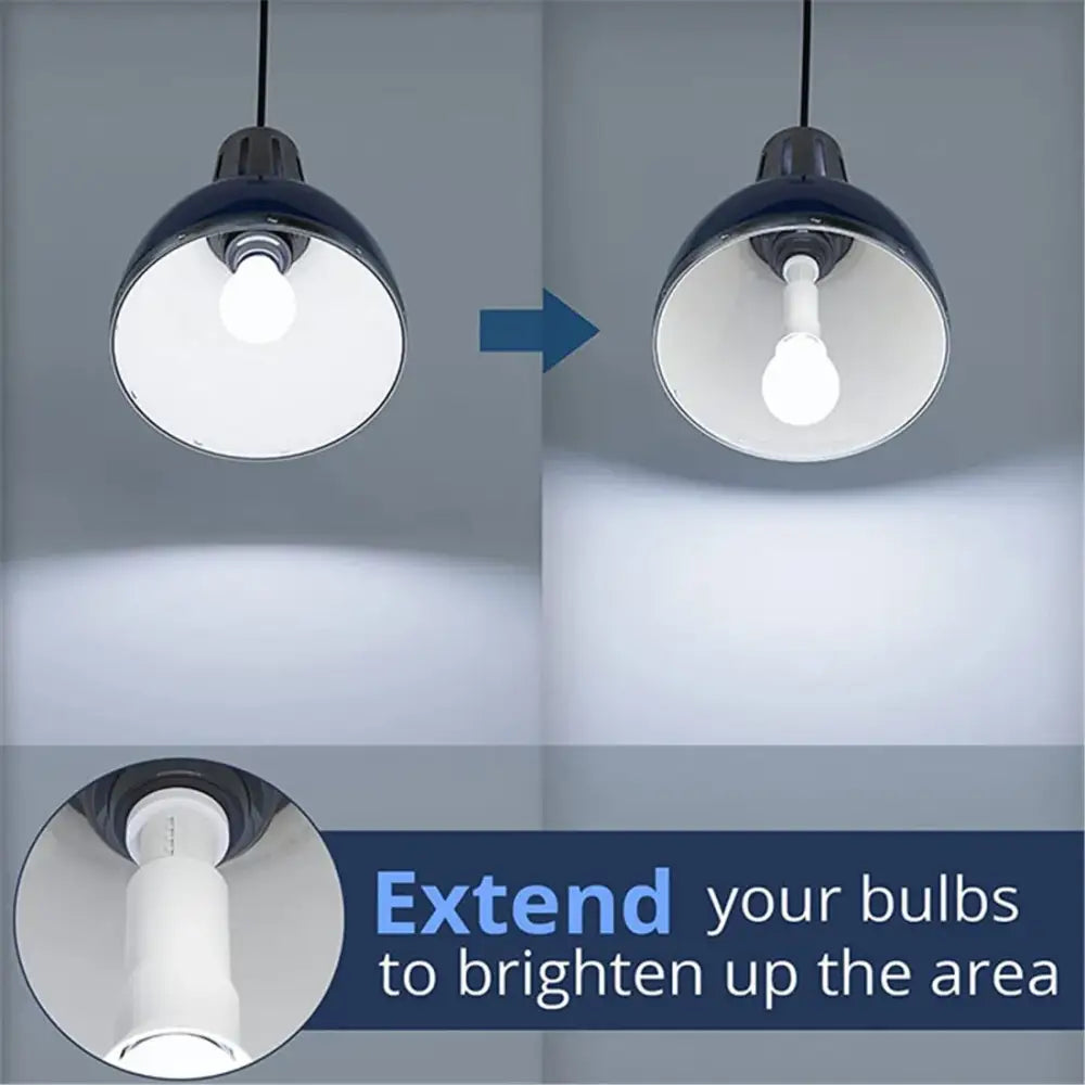 White plastic e27 socket extender lamp adapter kitchen light fitting