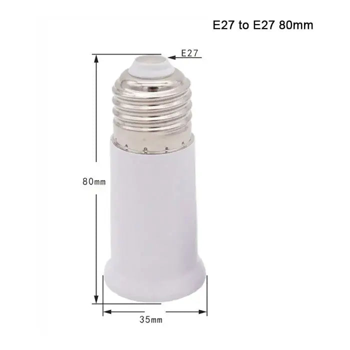 White plastic e27 socket extender lamp adapter kitchen light fitting