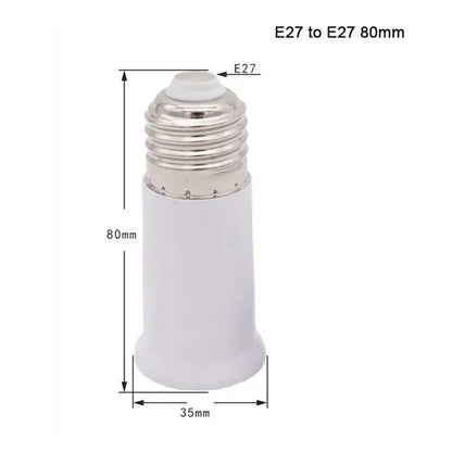 White plastic e27 socket extender lamp adapter kitchen light fitting