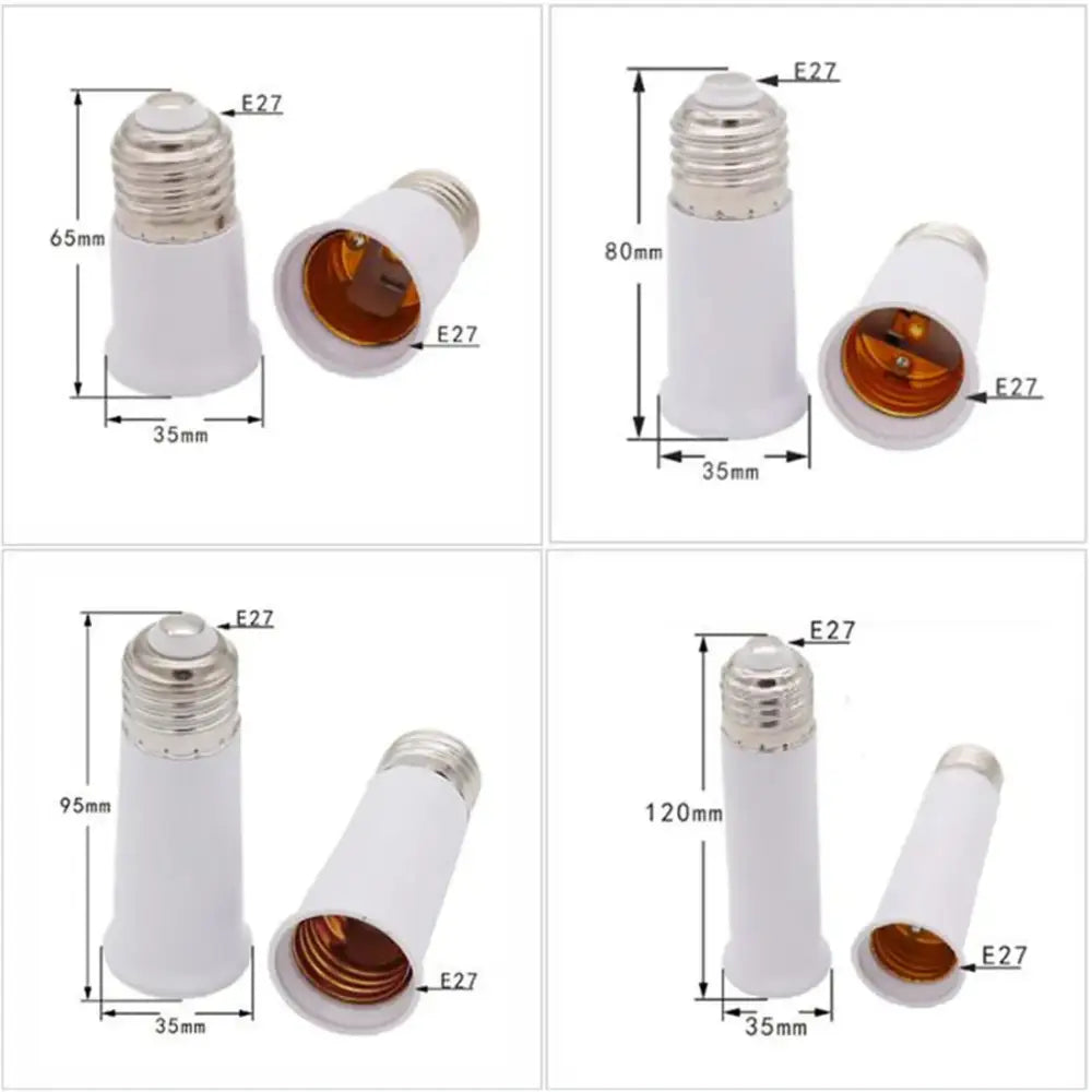 White plastic e27 socket extender lamp adapter kitchen light fitting