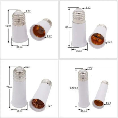 White plastic e27 socket extender lamp adapter kitchen light fitting