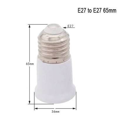 White plastic e27 socket extender lamp adapter kitchen light fitting