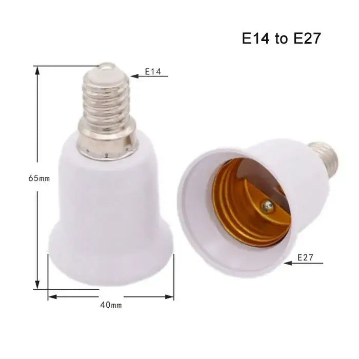 White plastic e27 socket extender lamp adapter kitchen light fitting