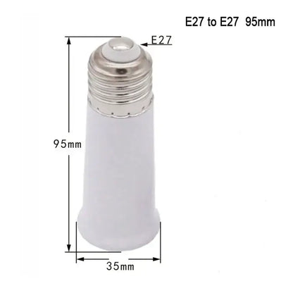 White plastic e27 socket extender lamp adapter kitchen light fitting