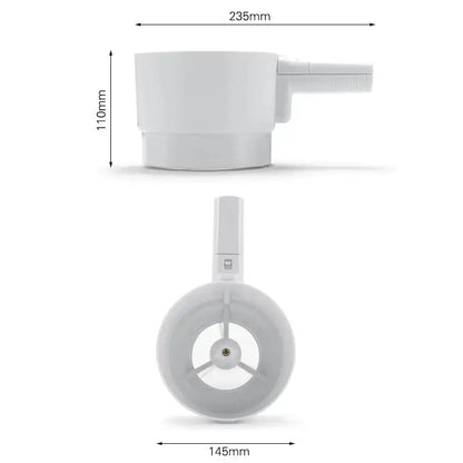 White plastic electric flour sifter shaker kitchen measuring cup