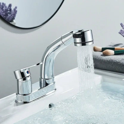White plastic kitchen sink faucet with curved spout and single lever