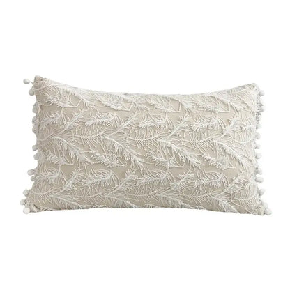White plum blossom butterfly cushion cover living room tasseled pillow