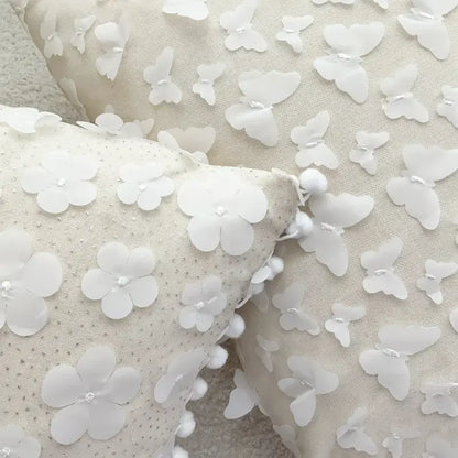 White plum blossom butterfly cushion cover living room tasseled pillow