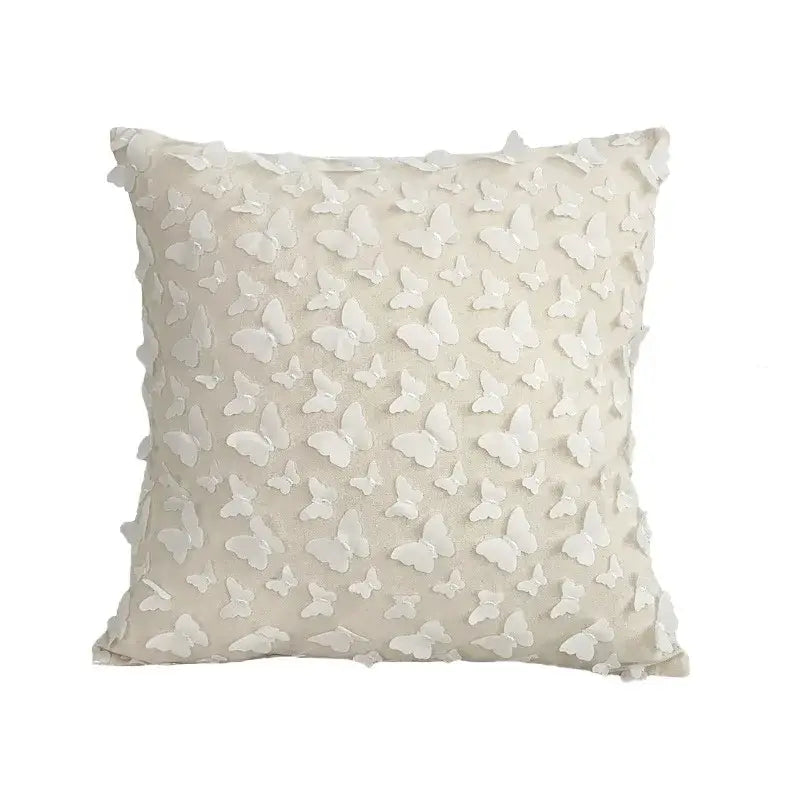 White plum blossom butterfly cushion cover living room tasseled pillow