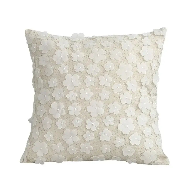 White plum blossom butterfly cushion cover living room tasseled pillow