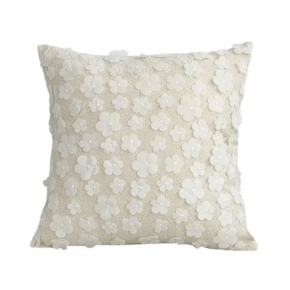 White plum blossom butterfly cushion cover living room tasseled pillow