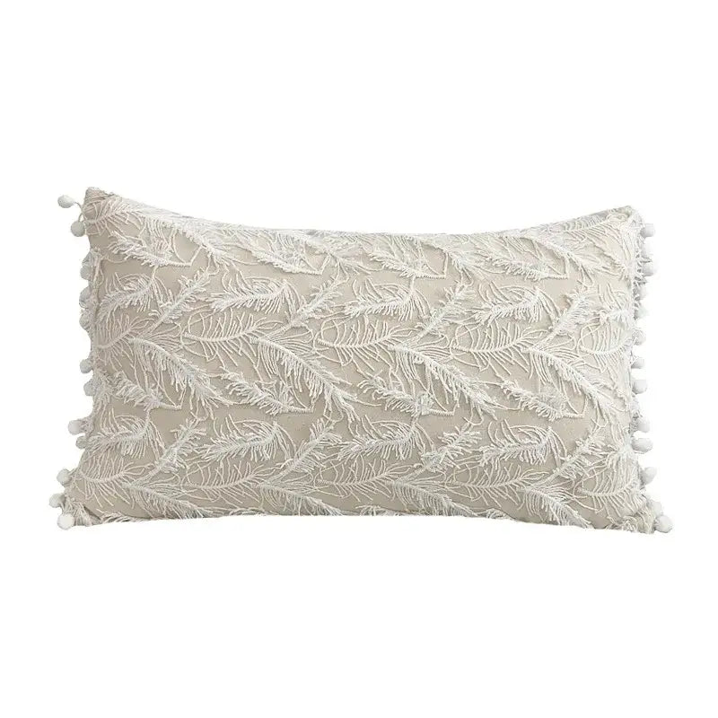 White plum blossom butterfly cushion cover living room tasseled pillow
