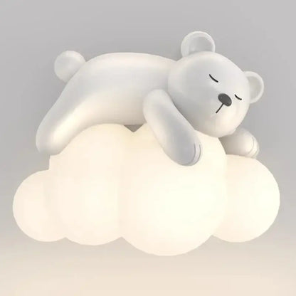 White polar bear led wall lamp childrens bedroom warm cloud light