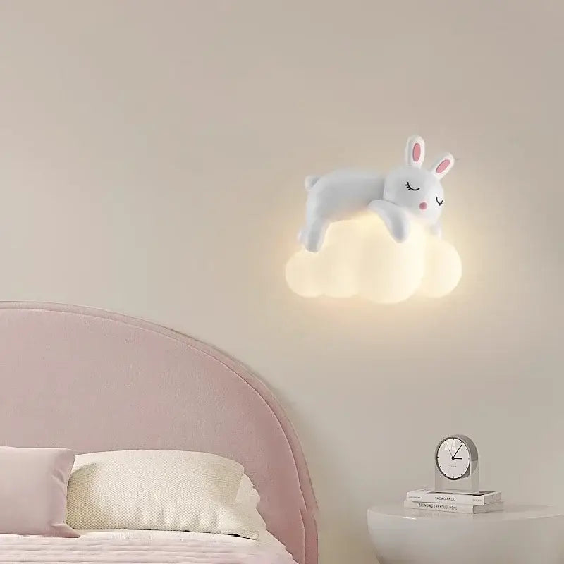 White polar bear led wall lamp childrens bedroom warm cloud light