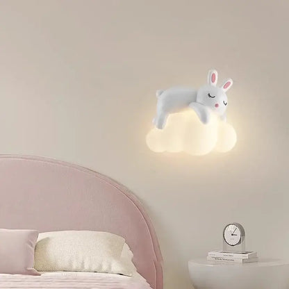 White polar bear led wall lamp childrens bedroom warm cloud light