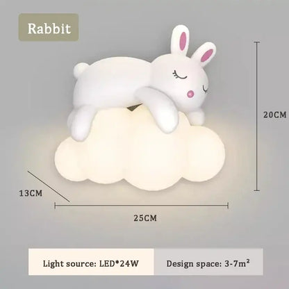 White polar bear led wall lamp childrens bedroom warm cloud light