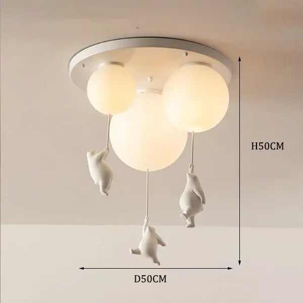 White polar bear resin pendant light for childrens room