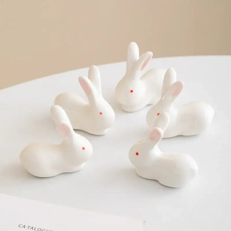 White porcelain duck chopstick holder tray dining room ceramic dish