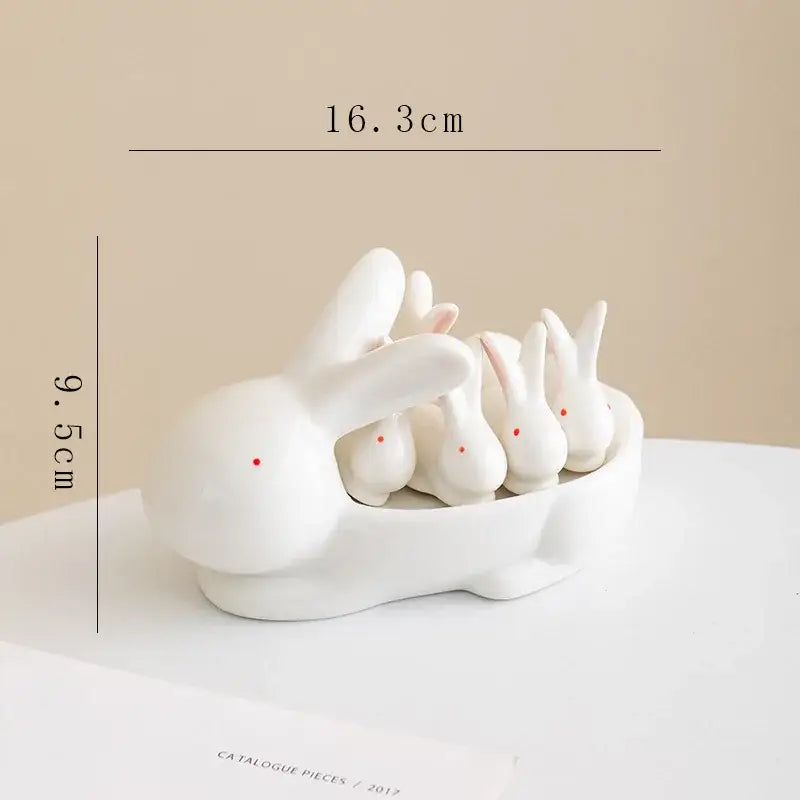 White porcelain duck chopstick holder tray dining room ceramic dish