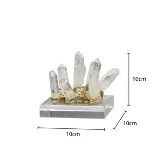 White quartz crystal stone marble ornament set living room decor