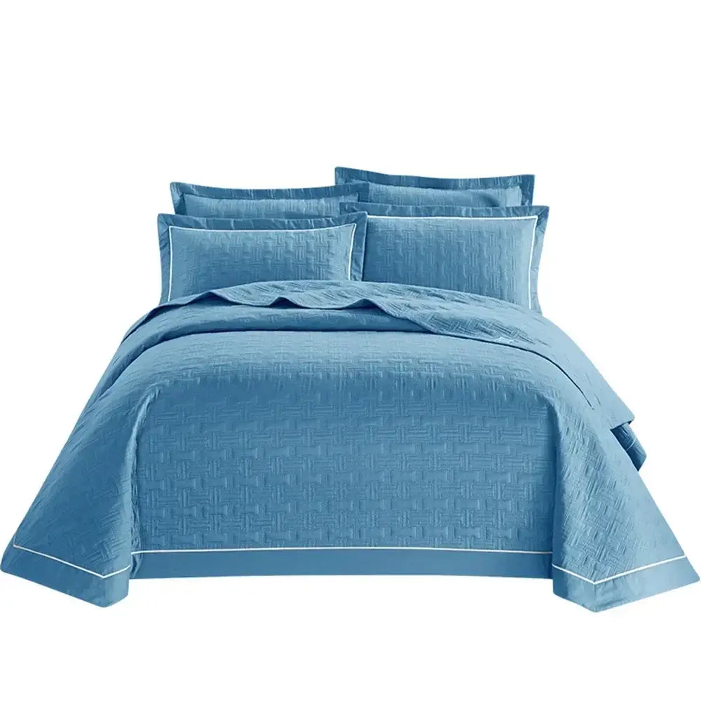 White quilted cotton coverlet bedspread set bedroom decor
