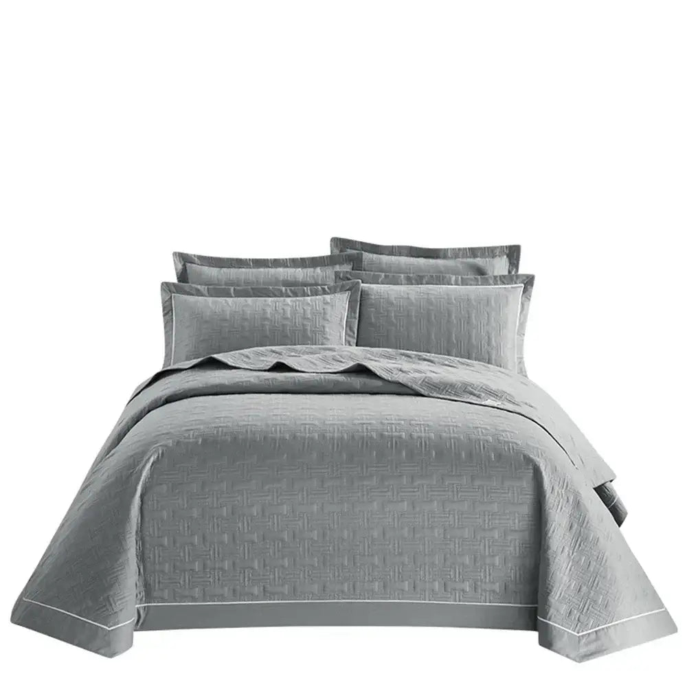 White quilted cotton coverlet bedspread set bedroom decor