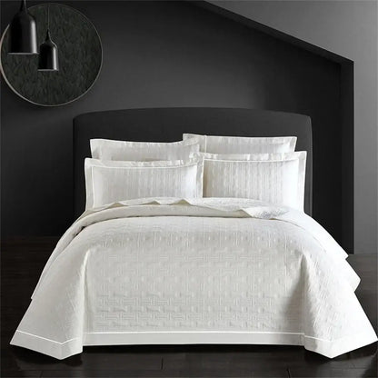 White quilted cotton coverlet bedspread set bedroom decor