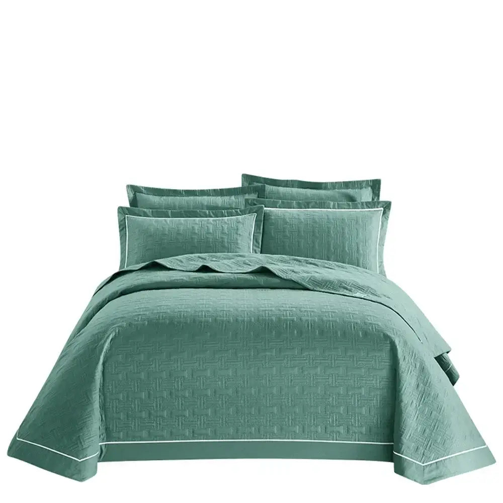 White quilted cotton coverlet bedspread set bedroom decor
