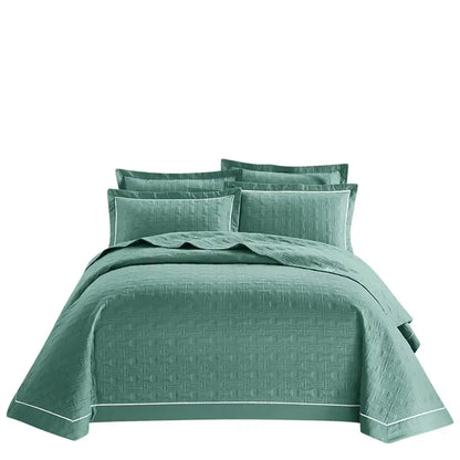 White quilted cotton coverlet bedspread set bedroom decor