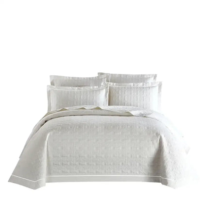 White quilted cotton coverlet bedspread set bedroom decor