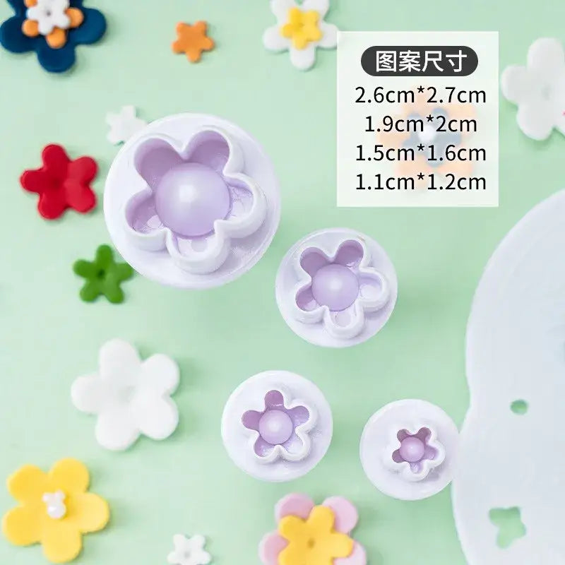 White & red heart star cake decorating cookie cutter set kitchen tool