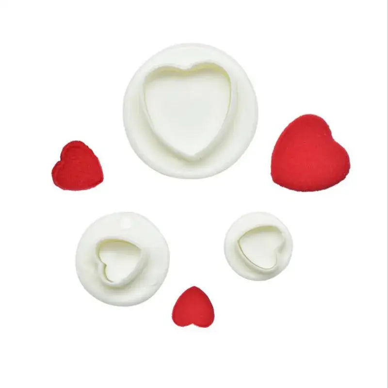 White & red heart star cake decorating cookie cutter set kitchen tool