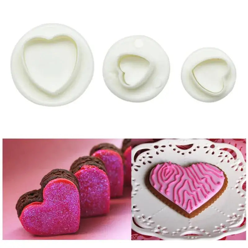 White & red heart star cake decorating cookie cutter set kitchen tool