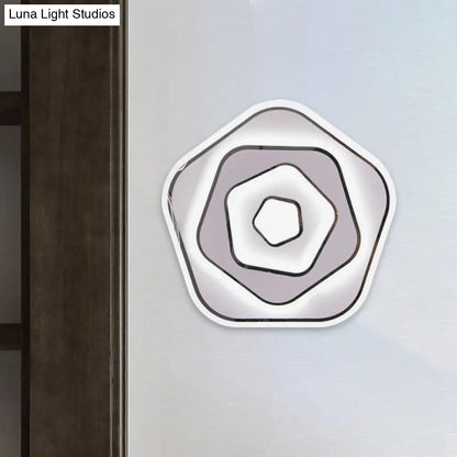 DecorBites™ White Scandinavian LED Acrylic Sconce Light for Study Room - Wall Lighting Fixture with Warm and White Light Options