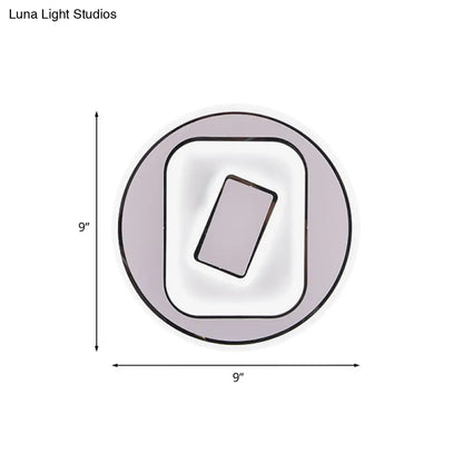 DecorBites™ White Scandinavian LED Acrylic Sconce Light for Study Room - Wall Lighting Fixture with Warm and White Light Options