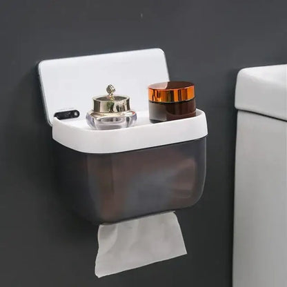 White smart sensor toilet paper holder with induction light bathroom
