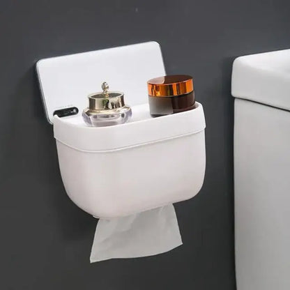 White smart sensor toilet paper holder with induction light bathroom