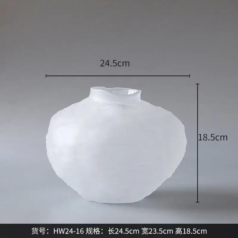 White textured ceramic glass pleats vase living room flower decor