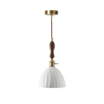 White textured glass and brass pendant light dining room ceramic led