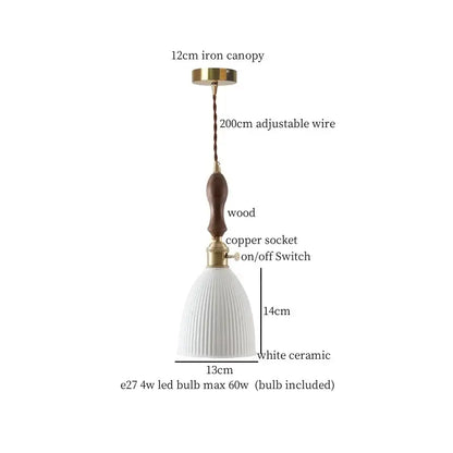 White textured glass and brass pendant light dining room ceramic led
