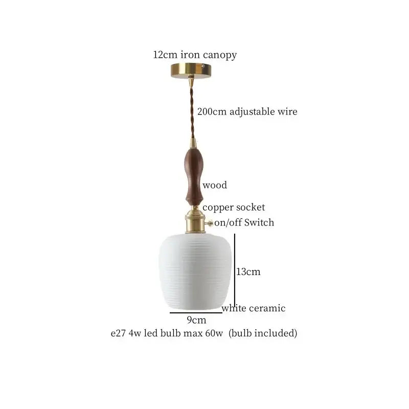 White textured glass and brass pendant light dining room ceramic led