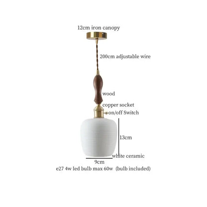 White textured glass and brass pendant light dining room ceramic led